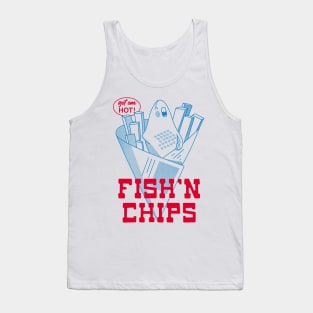 Retro Fish and Chips Design - English Food Tank Top